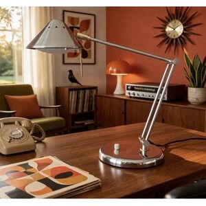 Tensor LT627-12 Desk Lamp Adjustable Arm MCM Halogen Metal UFO Dimmable Light GC